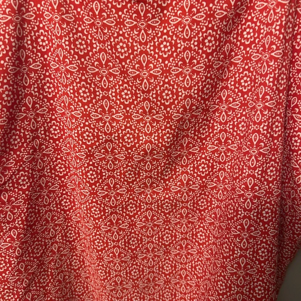 Red Print Babydoll Tank - lightweight & flowy w/adjustable straps